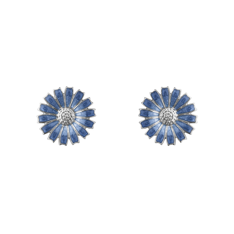 DAISY EARSTUD SILVER RH BLUE ENAMEL 11 MM
