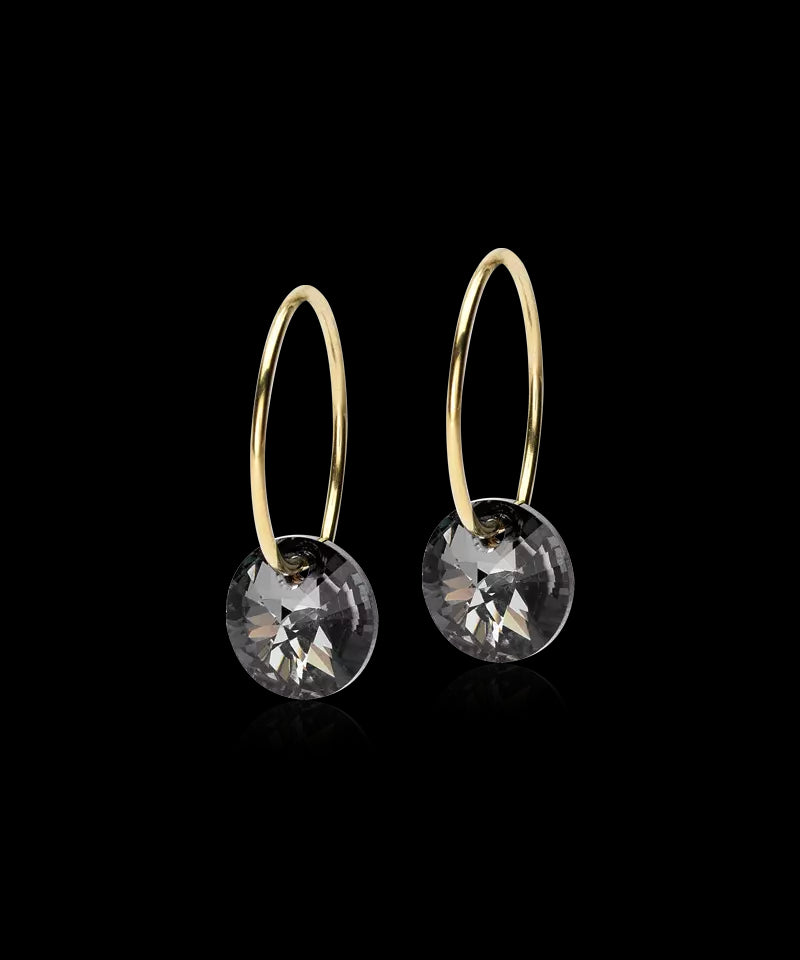 GT EAR RING 14 MM, ROUND 8 MM, BLACK DIAMOND