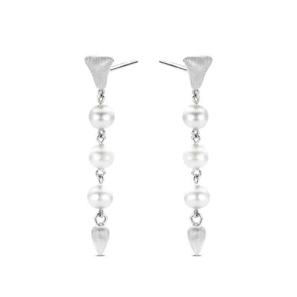 Spirit Icons Desiree Hanger Sterling Sølv Øreringe med Ferskvandsperler