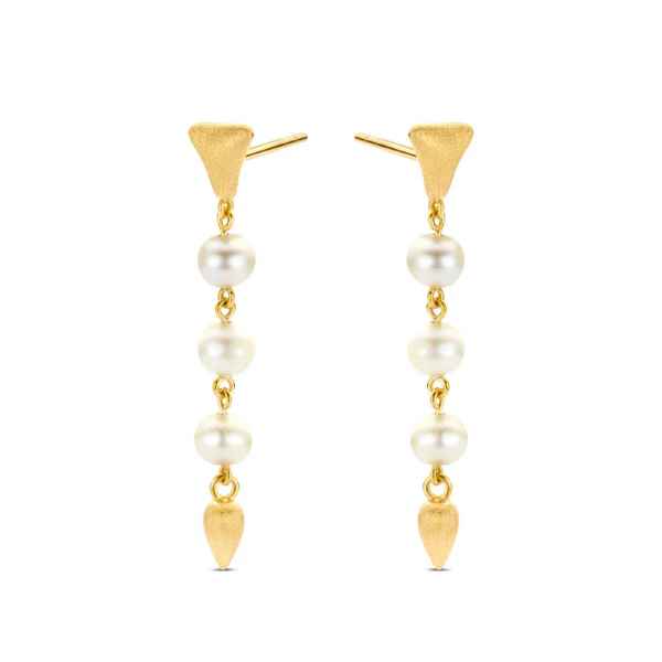 Spirit Icons Desiree Hanger Forgyldt Sølv Øreringe med Ferskvandsperler