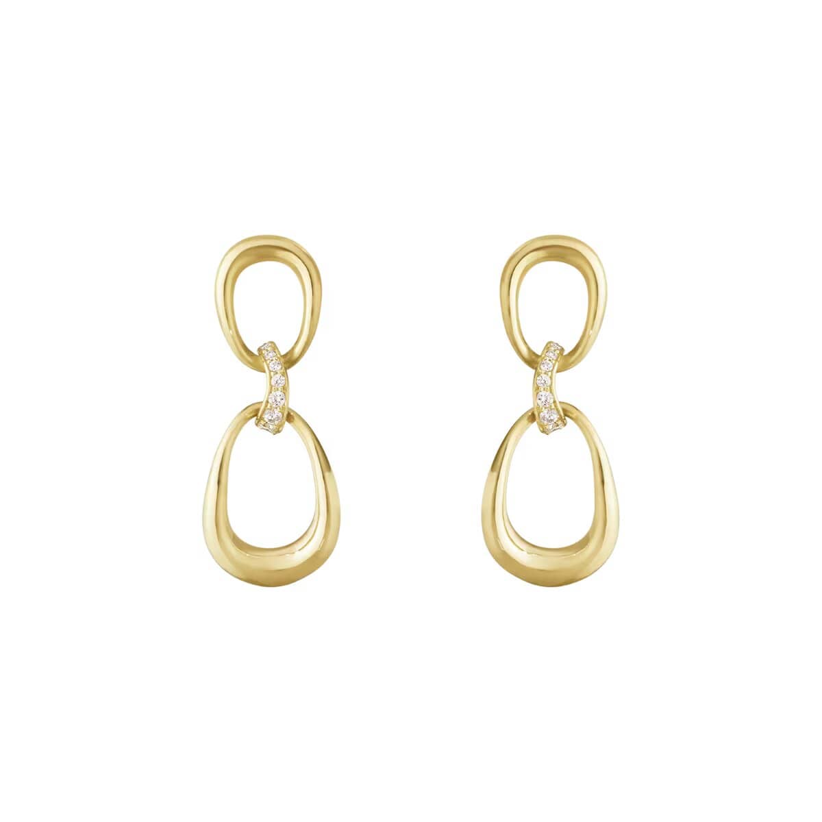 OFFSPRING 2 LOOPS EARRING 1433B YG DIAMOND 0.05 CT