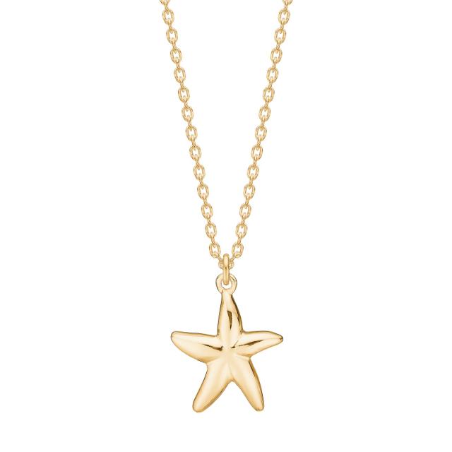 FORGYLDT SØLV HALSKÆDE SØSTJERNE SEA52