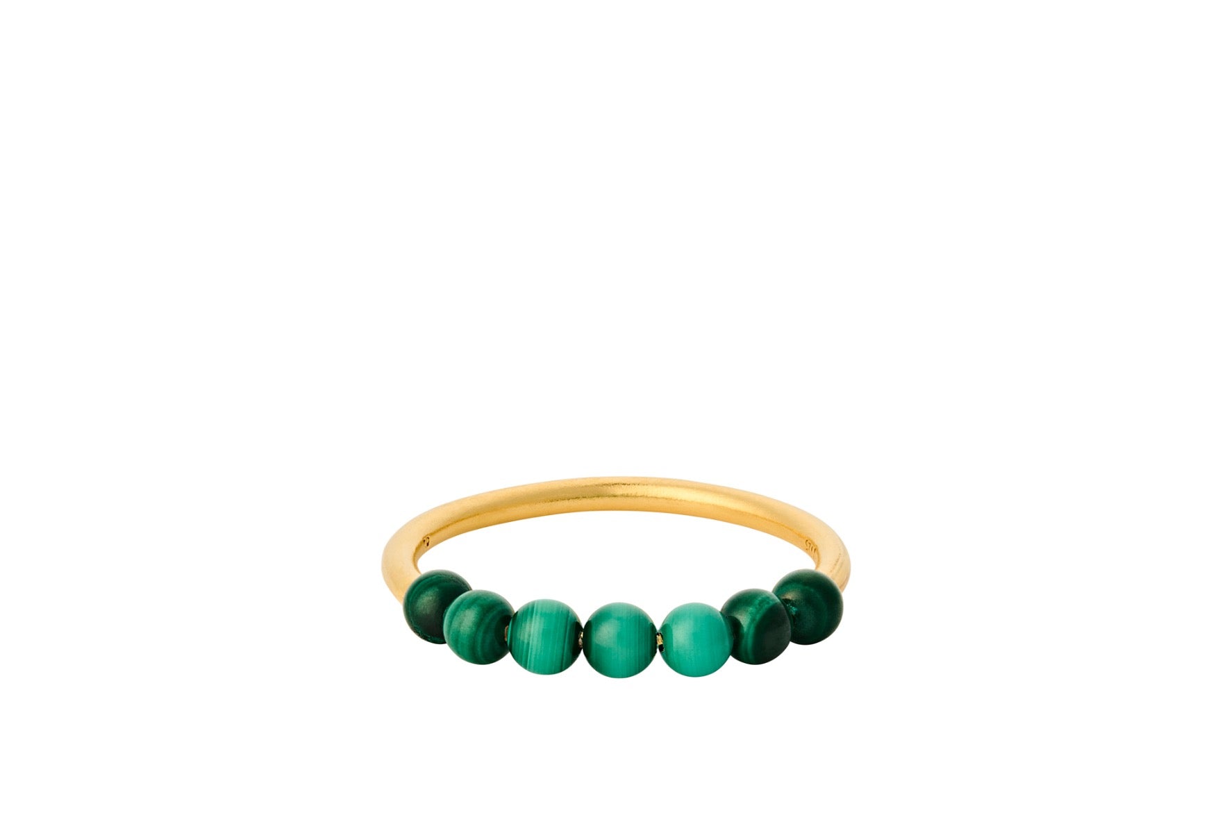 Pernille Corydon Forest Forgyldt Sølv Ring med Malakit