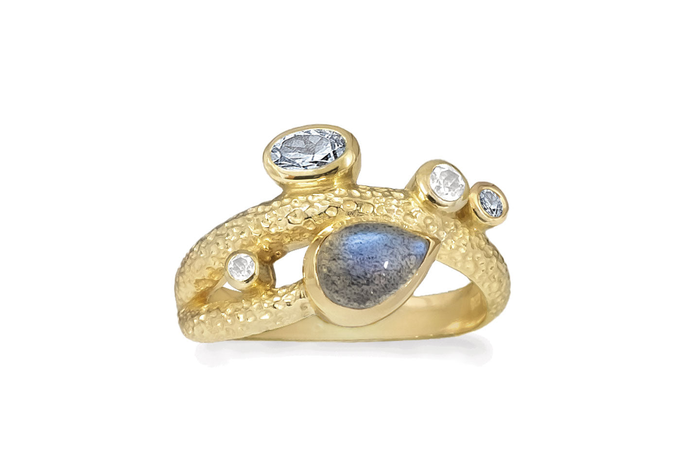 Rabinovich Unity Forgyldt Sølv Ring med Labradorit Og Topas