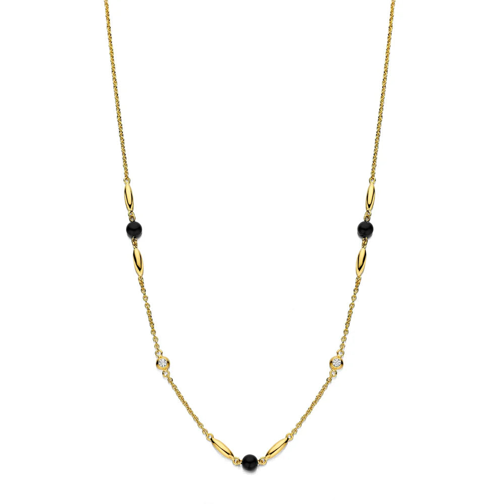 CORNELIA NECKLACE GP/CZ BLACK