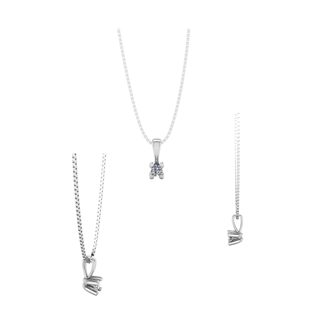 Henrik Ørsnes Design 14 Karat Hvidguld Vedhæng med Diamant 0,05 Carat W/SI