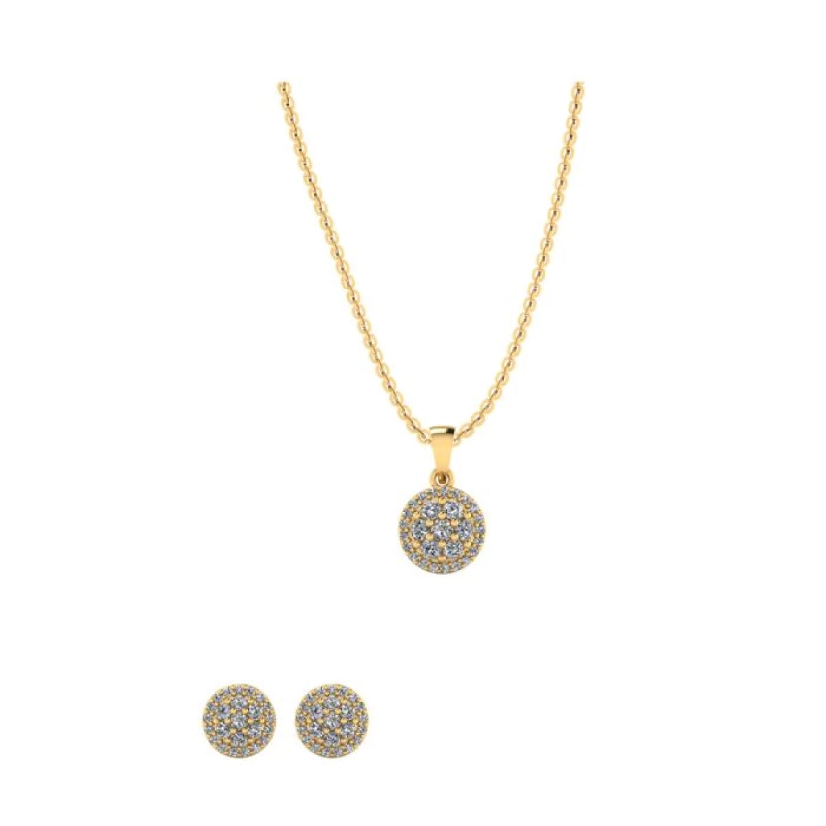 SØLV/FG SMYKKSÆT RUND M.ZIR