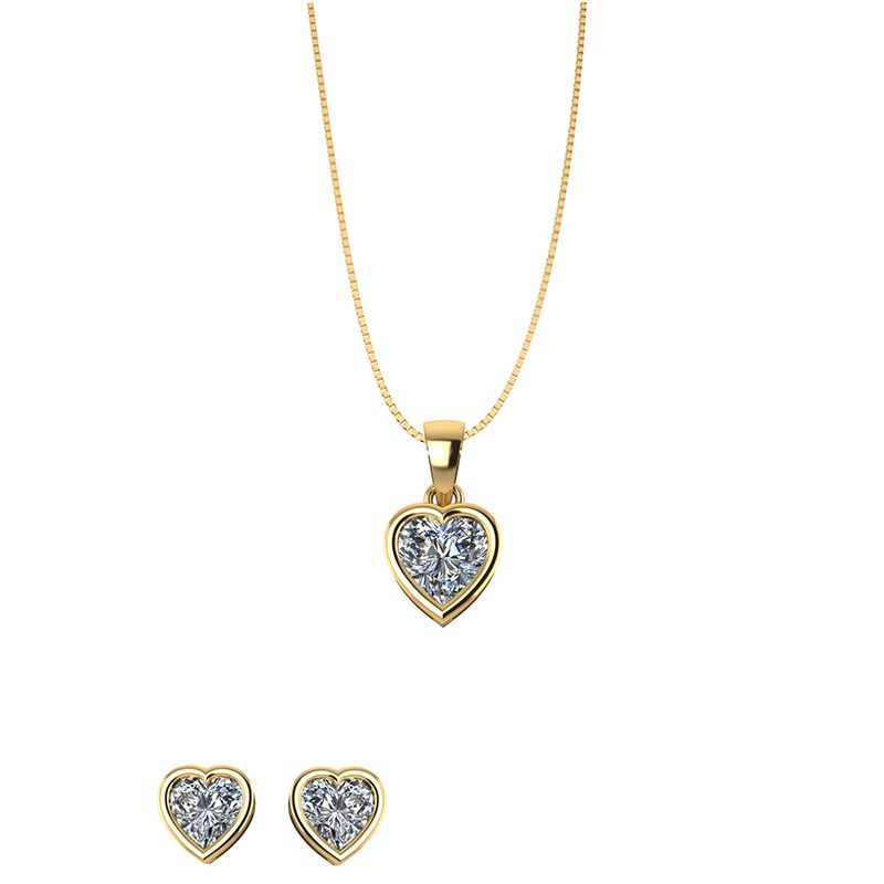 SØLV/FG SMYKKSÆT HJERTE M.ZIR