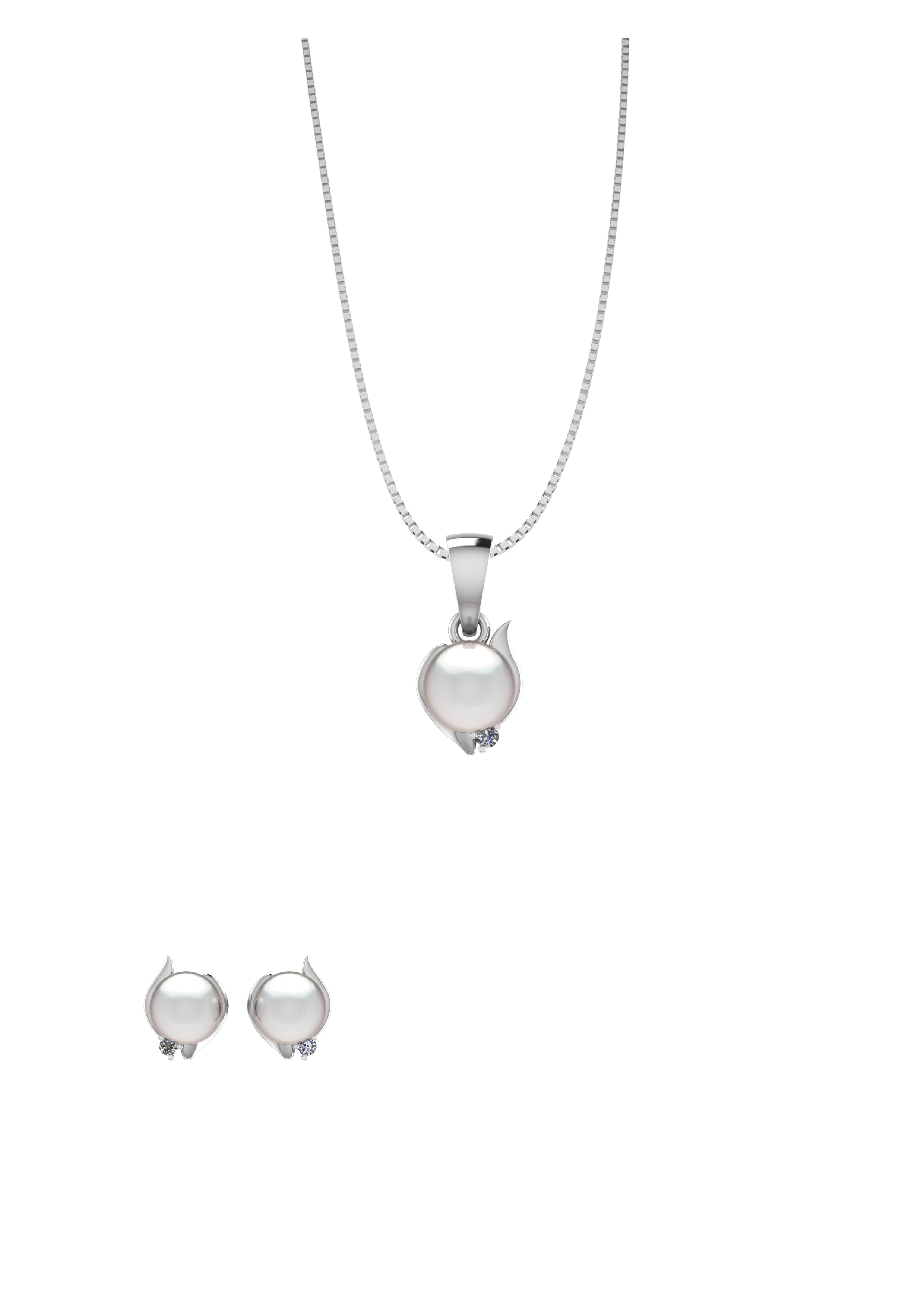 SØLV SMYKKESÆT M.PERLE/ZIR