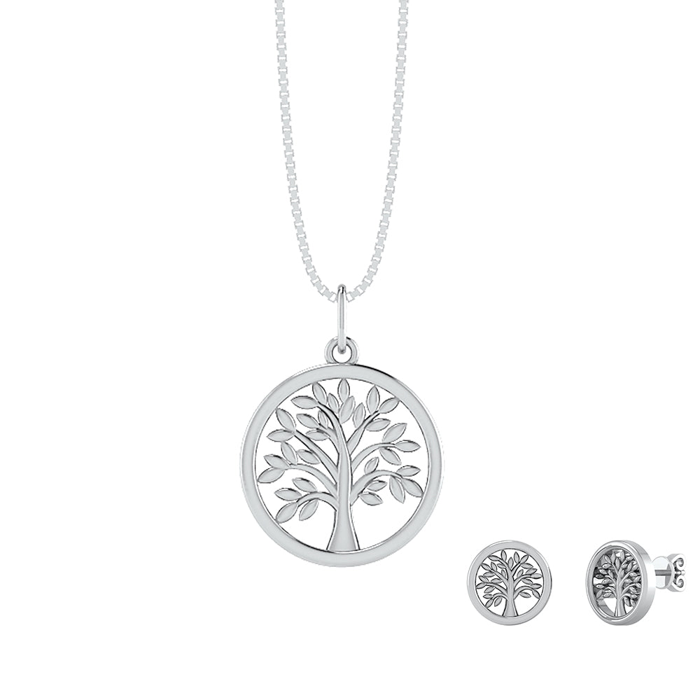 Smykkekæden Livets Træ Sterling Sølv Smykkesæt