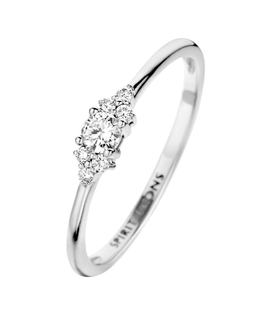 Vida 14 Karat Hvidguld Ring fra Spirit Icons med Brillanter 0,16 Carat W/VS