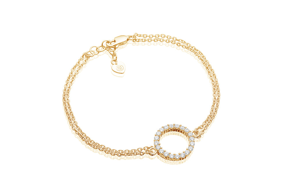 Biella Grande Forgyldt Sølv Armbånd SJ-B338-1-CZ-YG