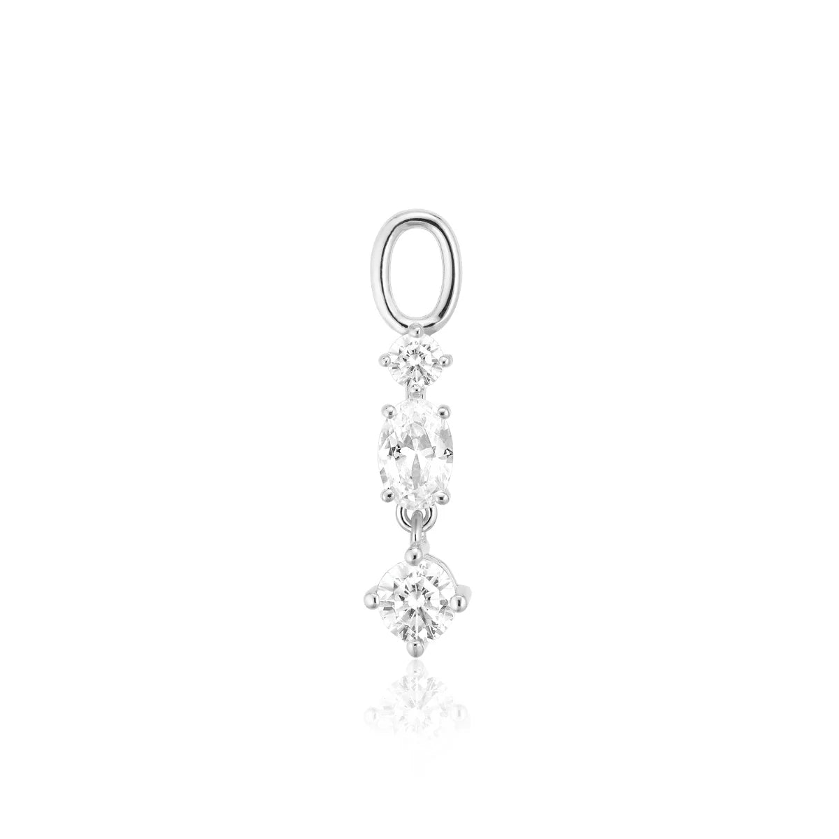 PENDOLO TRE ØRERINGS VEDHÆNG - MED HVIDE ZIRKONER