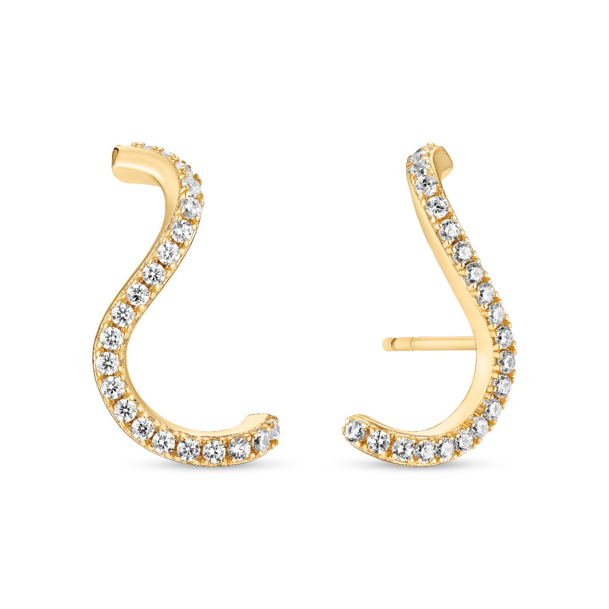 Ellera Waves Forgyldt Sølv Øreringe fra Sif Jakobs