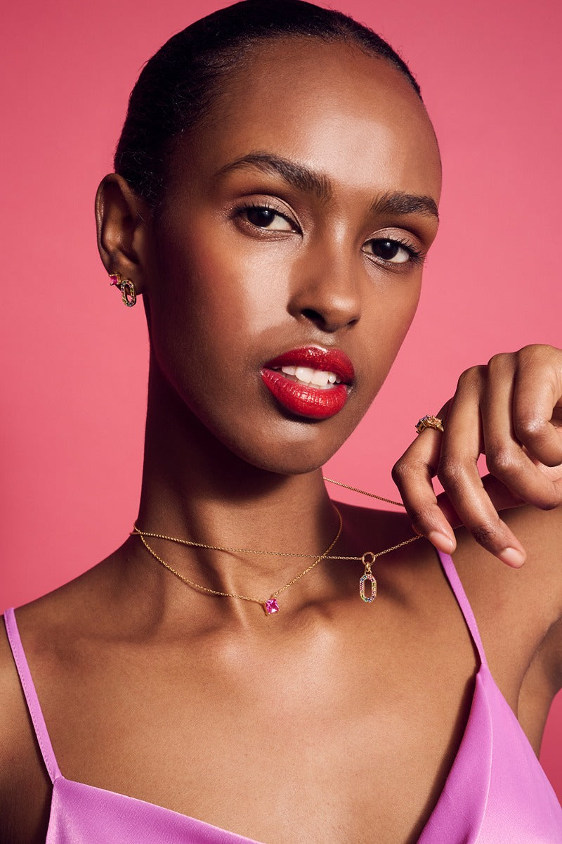 Ellera Quadrato Forgyldt Sølv Halskæde fra Sif Jakobs