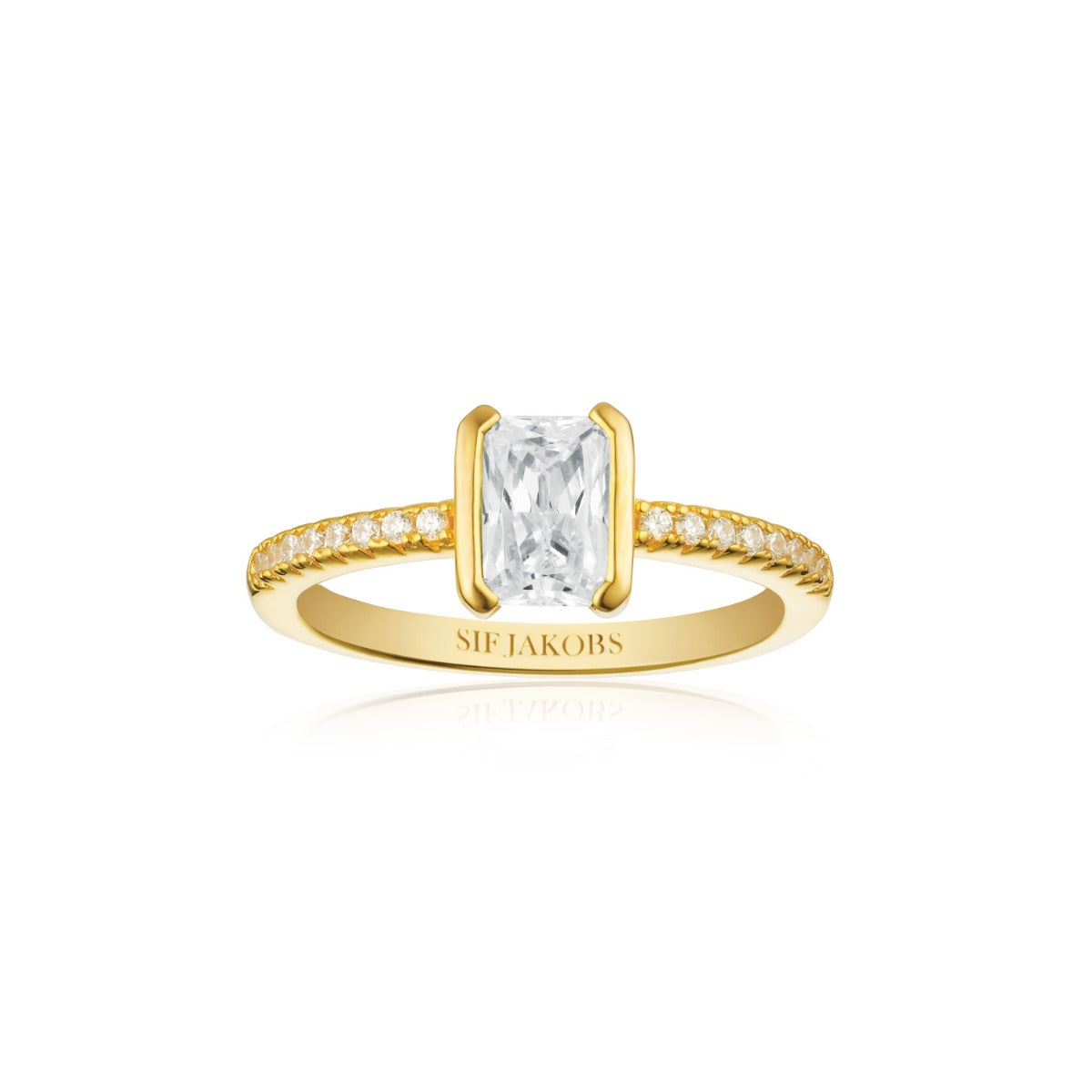 RING CAPIZZI PICCOLO - 18K FORGYLDT MED HVIDE ZIRCONIA