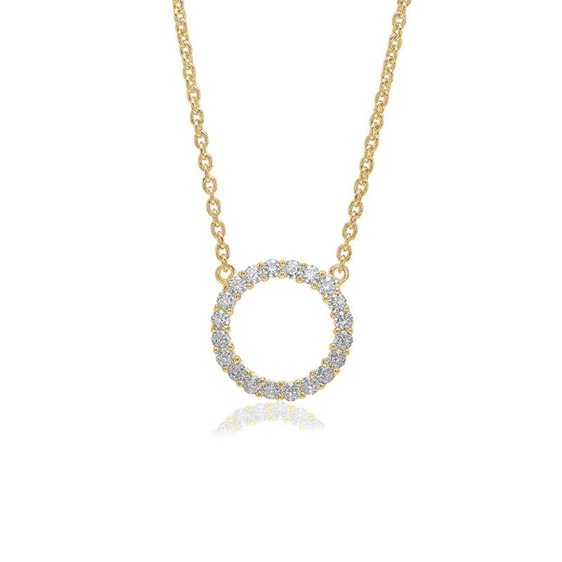 Biella Grande Forgyldt Sølv Halskæde SJ-C338-1-CZ-YG