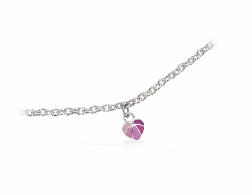 Scrouples rosa hjerte armbånd i sølv 672212