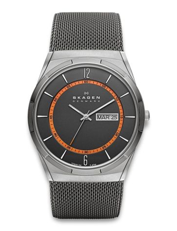 SKAGEN UR HERRE TIT MESH GRÅ SKIVE