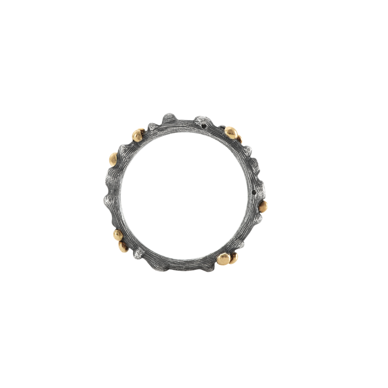 Nature Sterling Sølv Ring fra Ole Lynggaard med Guld og Brillanter 0,04 Carat TW/VS