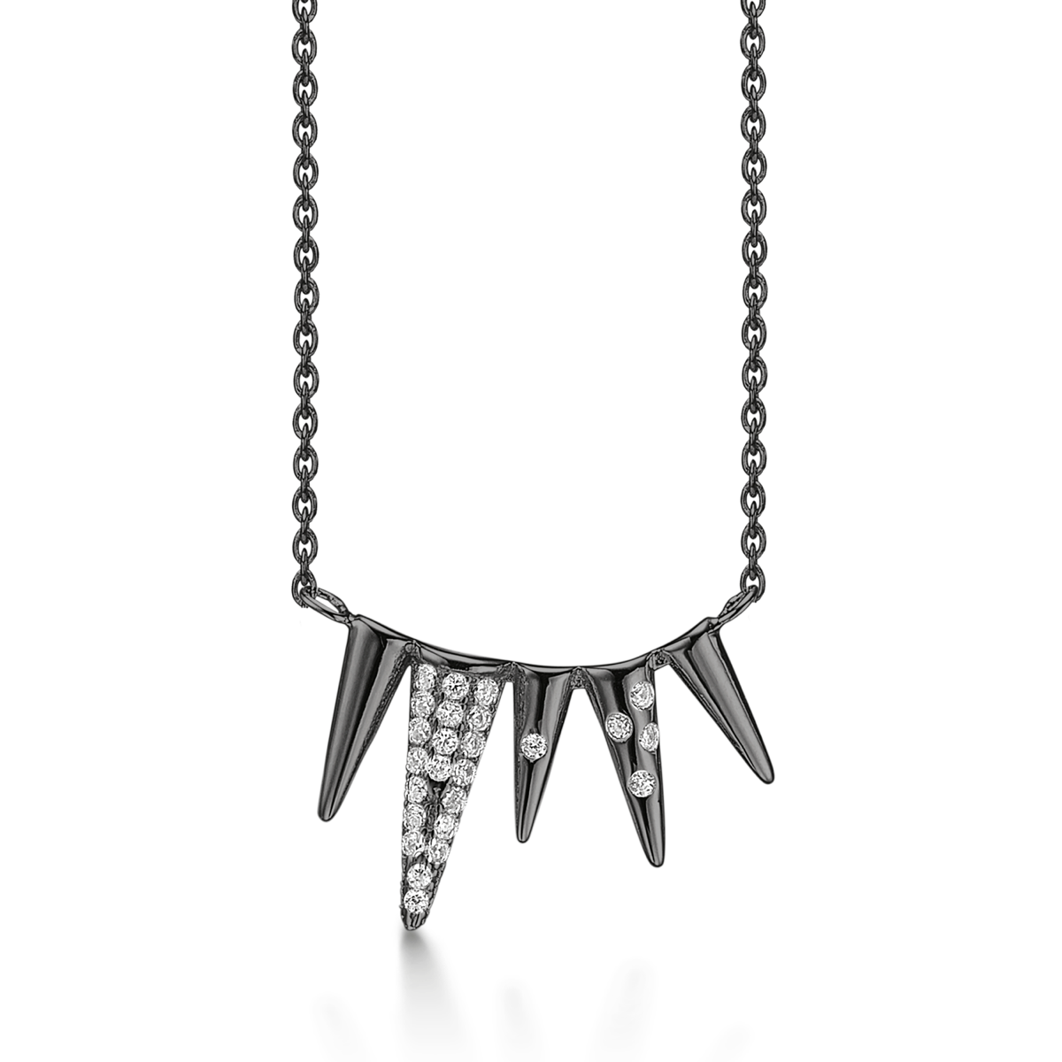 Støvring Design Istapper Sortrhodineret Sølv Halskæde