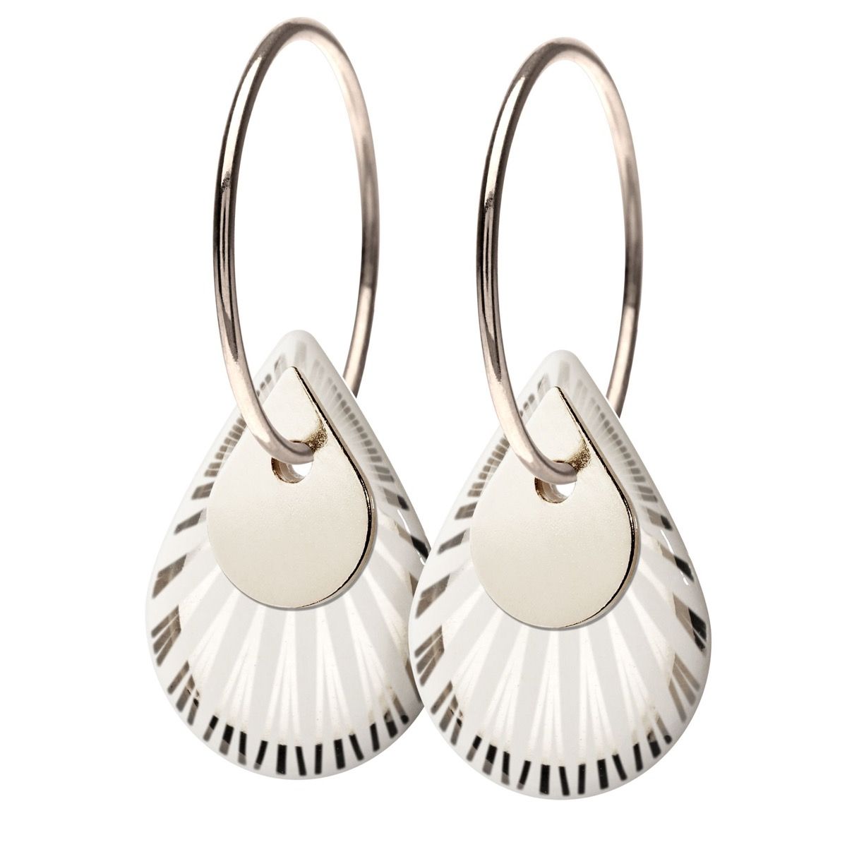 Splash Duo Drop Silver Sterling Sølv Øreringe fra Scherning