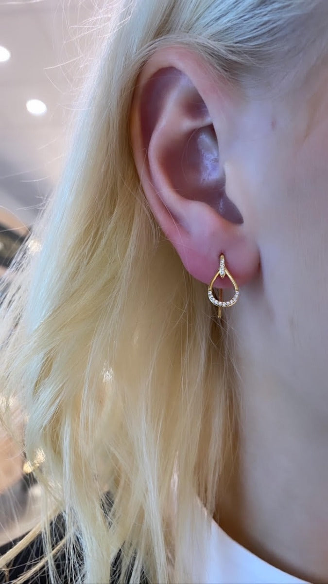 Smykkekæden Dråbe Forgyldt Sølv Øreringe DVJB012FG