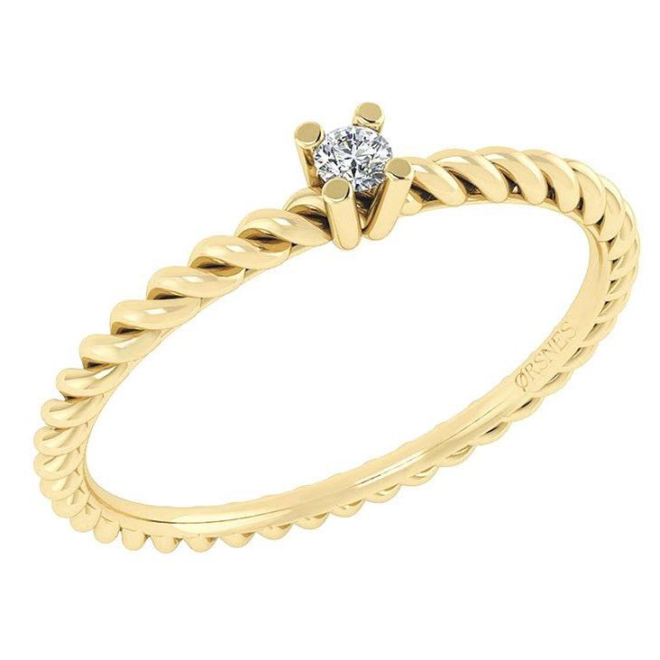 14KT. RING SNOET 1X0,04CT W/SI