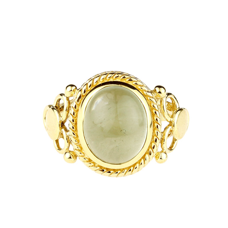 A Lemon Story Vilja Forgyldt Sølv Ring med Grøn Ametyst