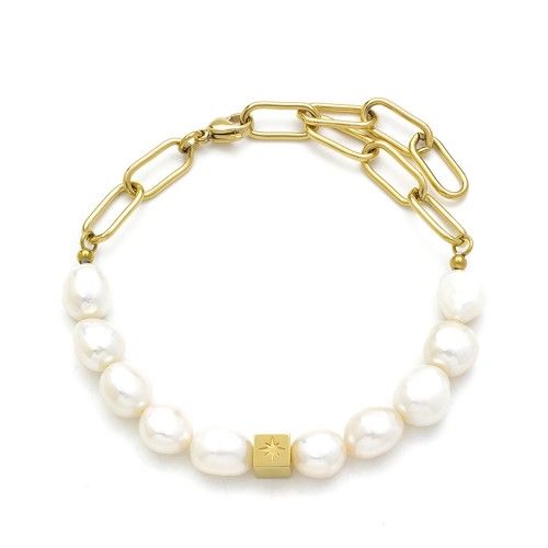 SAMIE - ARMBÅND MED PERLER FORGYLDT