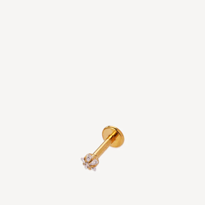 LINE - PIERCING GOLDPLATED WITH ZIRKONIA