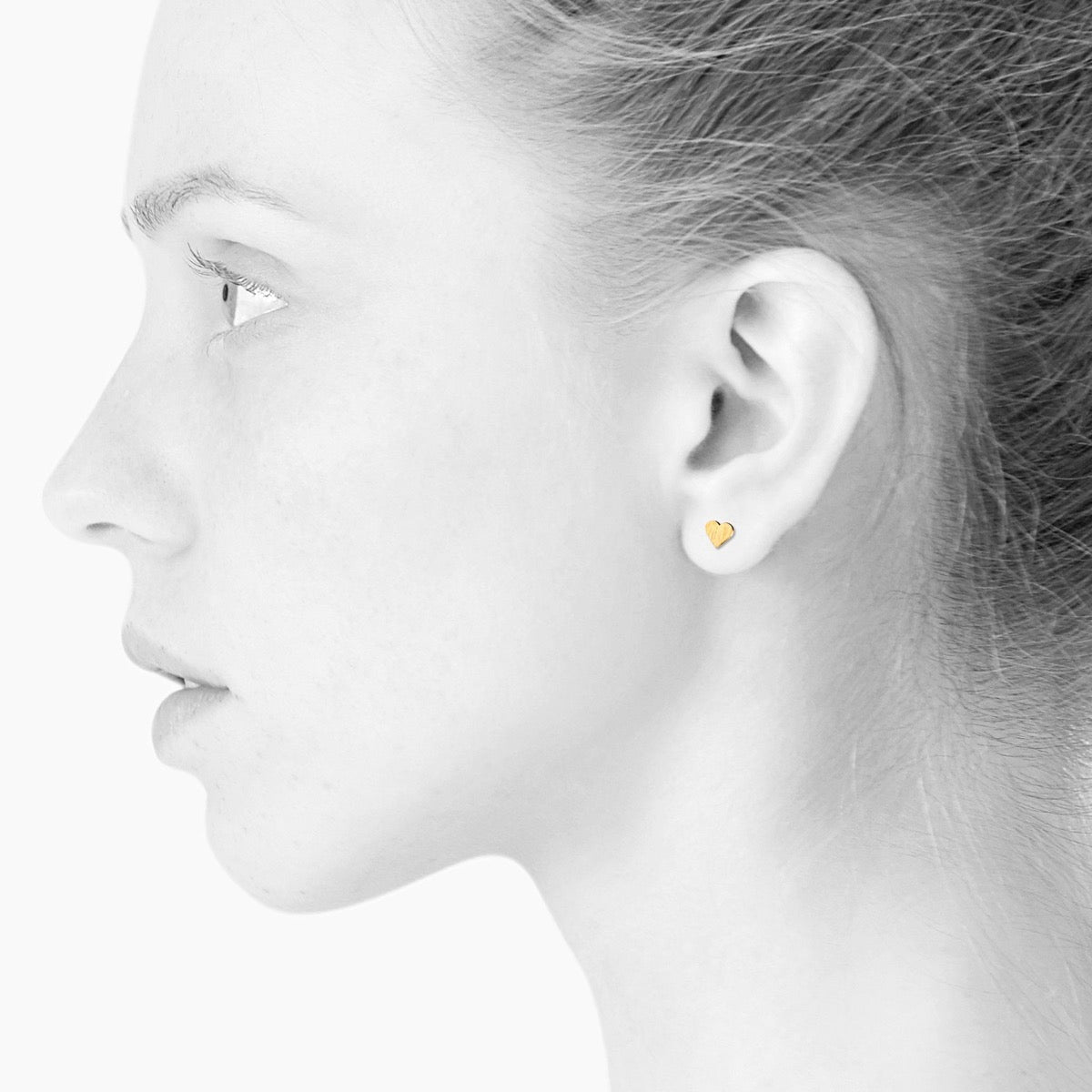 Scherning Tiny Heart Gold Forgyldt Sølv Ørestikker