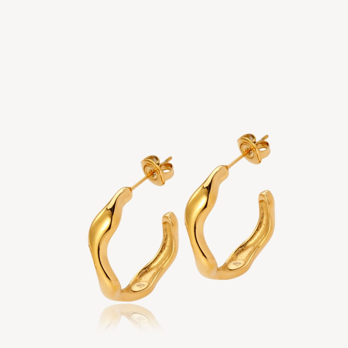 Sistie Wavy Creoler øreringe i forgyldt genanvendt stål ZX1063GS