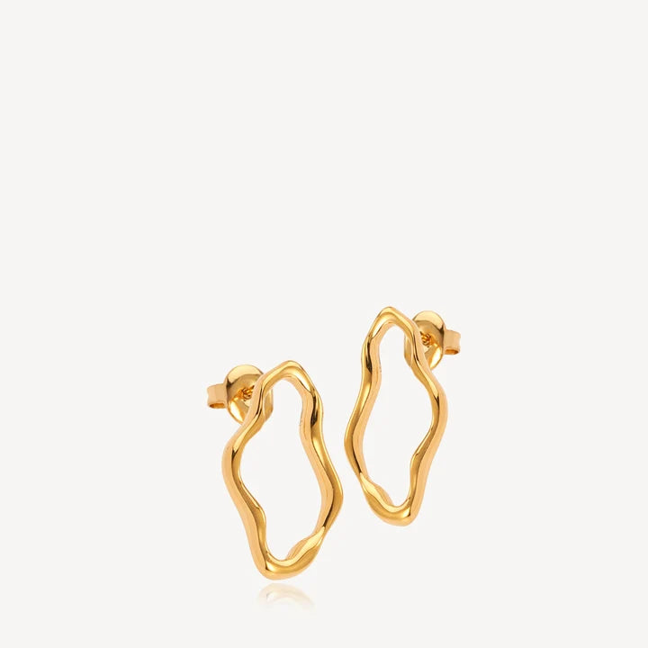 WAVY - EARSTUDS GOLD-PLATED