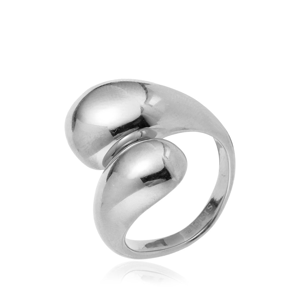 BRED DROPS RING STÅL