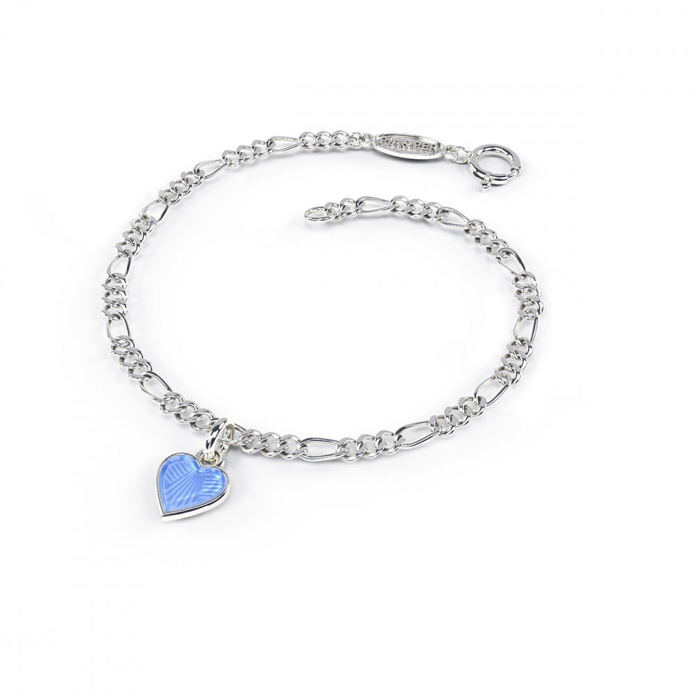 SØLV ARMB.LYSEBLÅT HJERTE