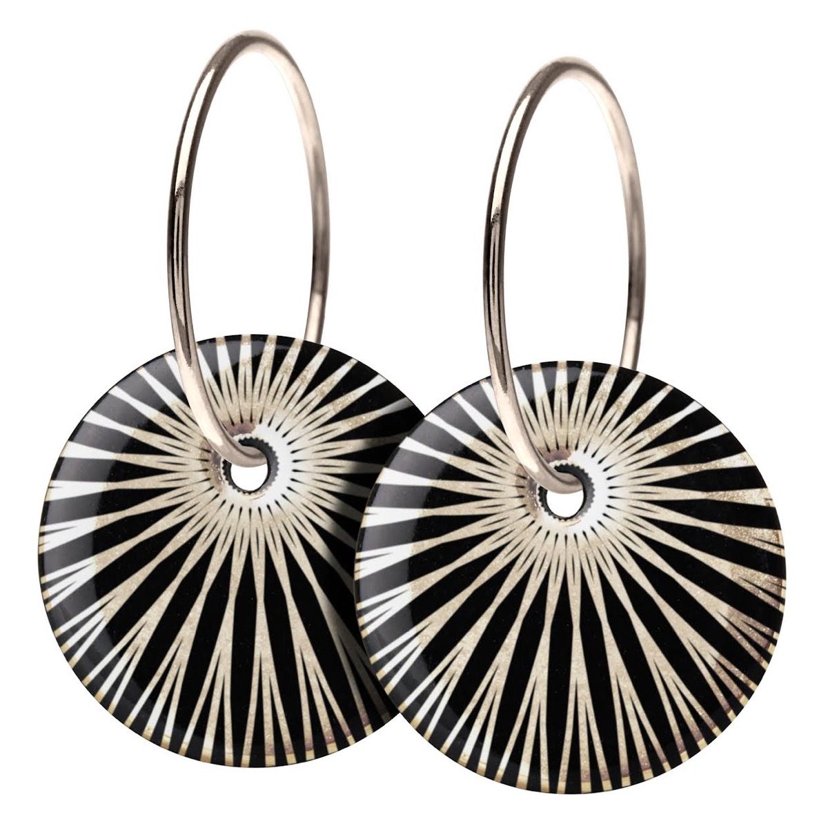 SPLASH DUO ØRERINGE - BLACK/SILVER