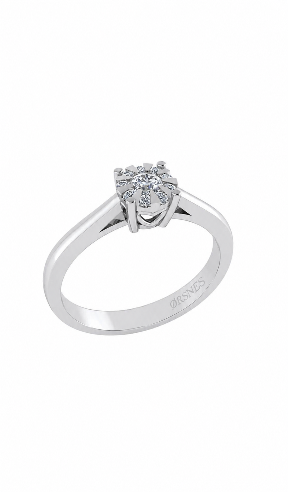 14KT.HV.RING 1X0,25CT+9X0,016CT (0,40)