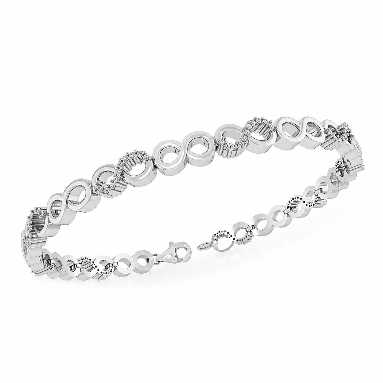 SØLV ARMBÅND INFINITY LED ZIR
