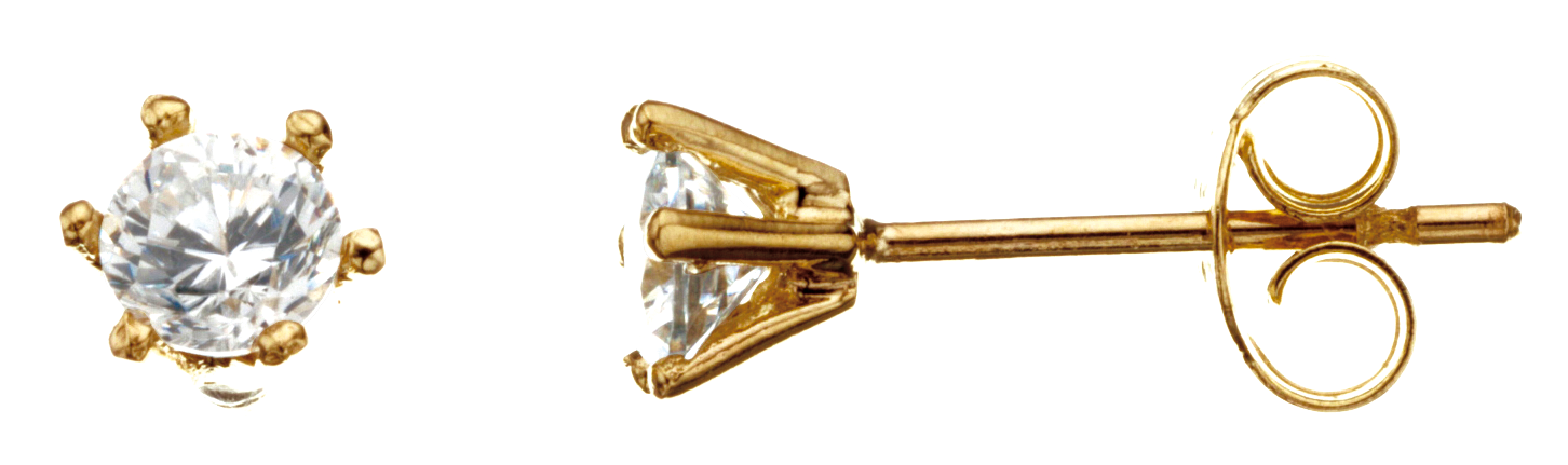 ØREPYNT SYN.ZIR. 4 MM. 8 KT.