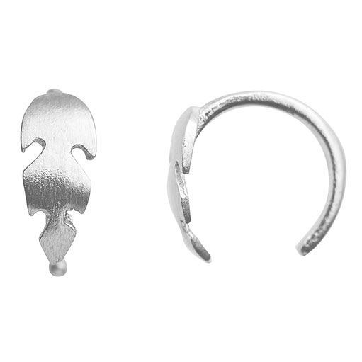 SØLV ØREPYNT PETIT FJER