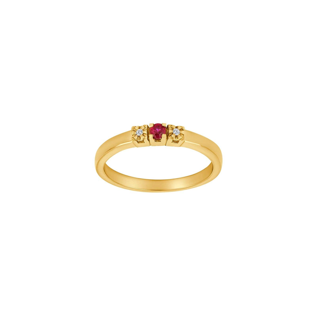 14 KT. GULDRING M. 0,011CT TW/SI OG 0,08 CT RUBIN