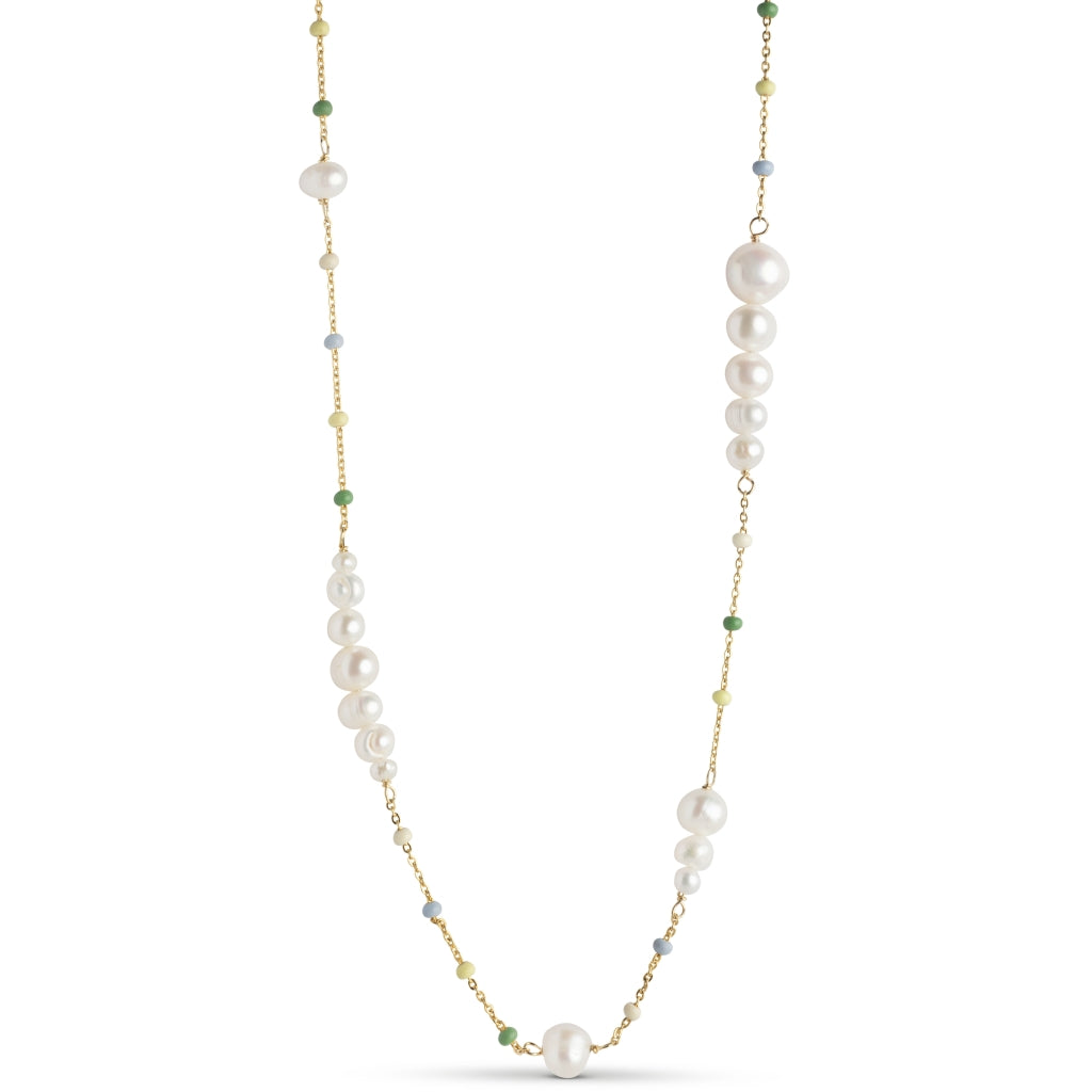 Lola Carmen Serene Forgyldt Sølv Halskæde fra Enamel med Ferskvandsperle Og Emalje