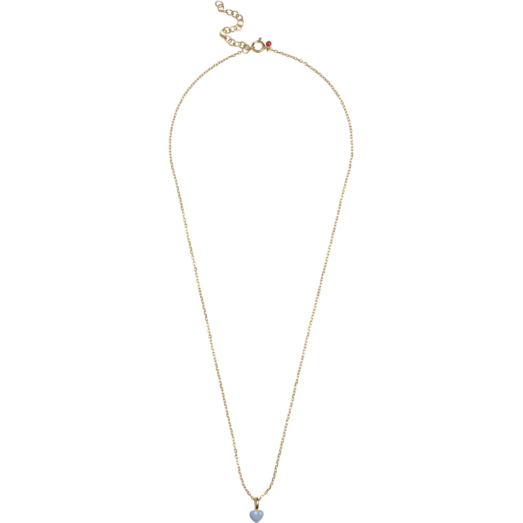 Enamel Amore Steel Blue Halskæde i Forgyldt Sølv