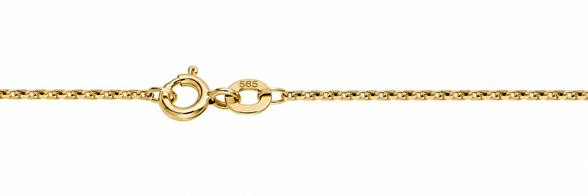 14 KT ANKERFACET KÆDE 1,3/38CM