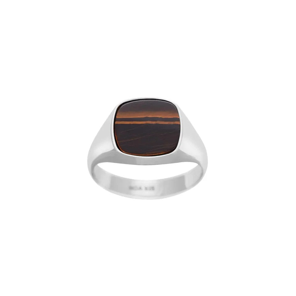 SON RHOD. SØLVRING MED YELLOW TIGER EYE