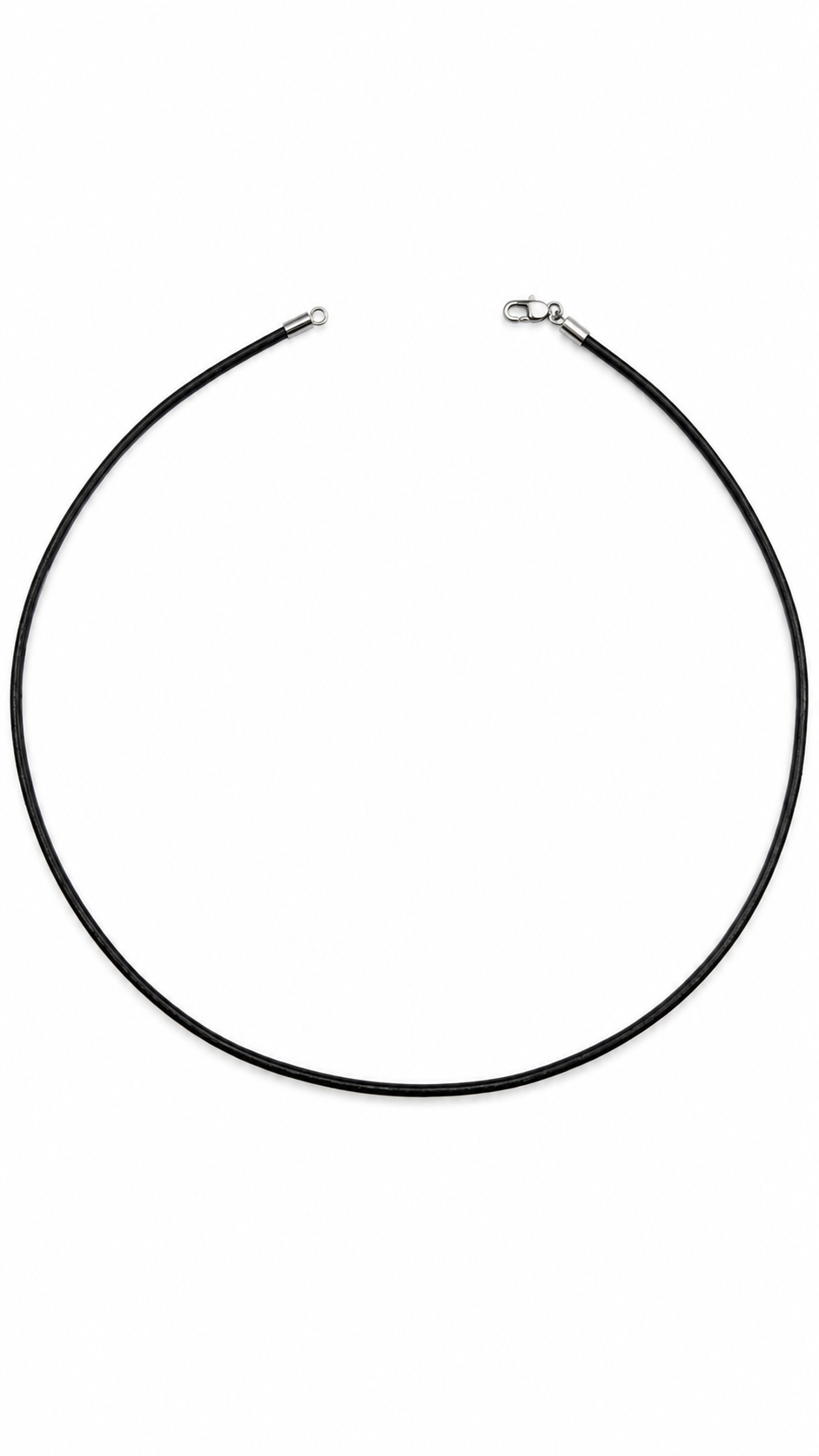 LÆDER SNOR M.SØLV KARABIN LÅS 45CM