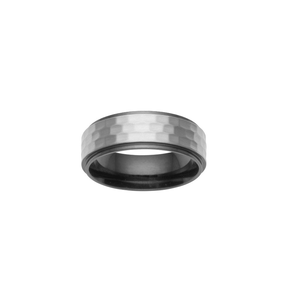 SON STÅL RING MED IP BLACK