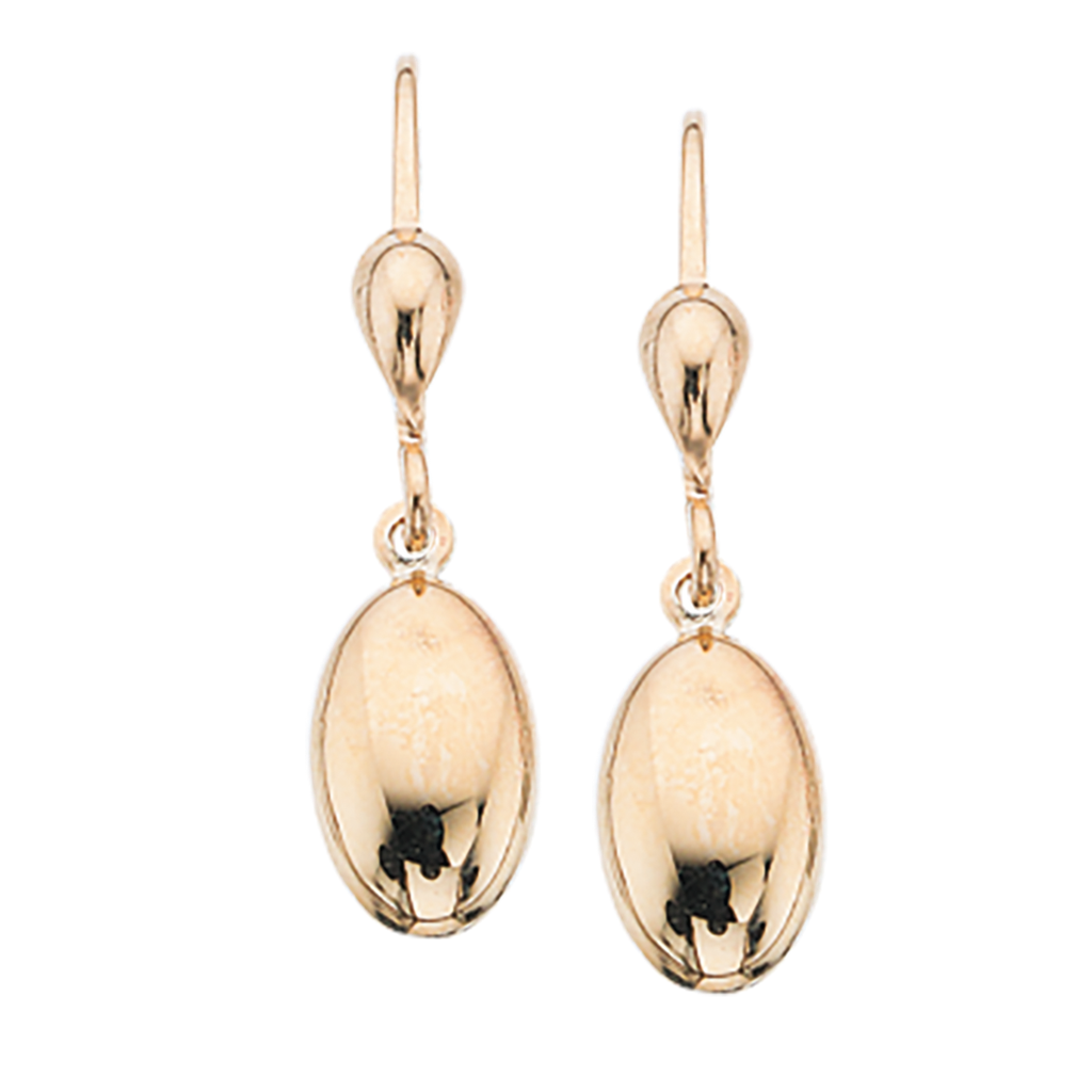 ØREBØJLER OVAL DRÅBE 8 KT.