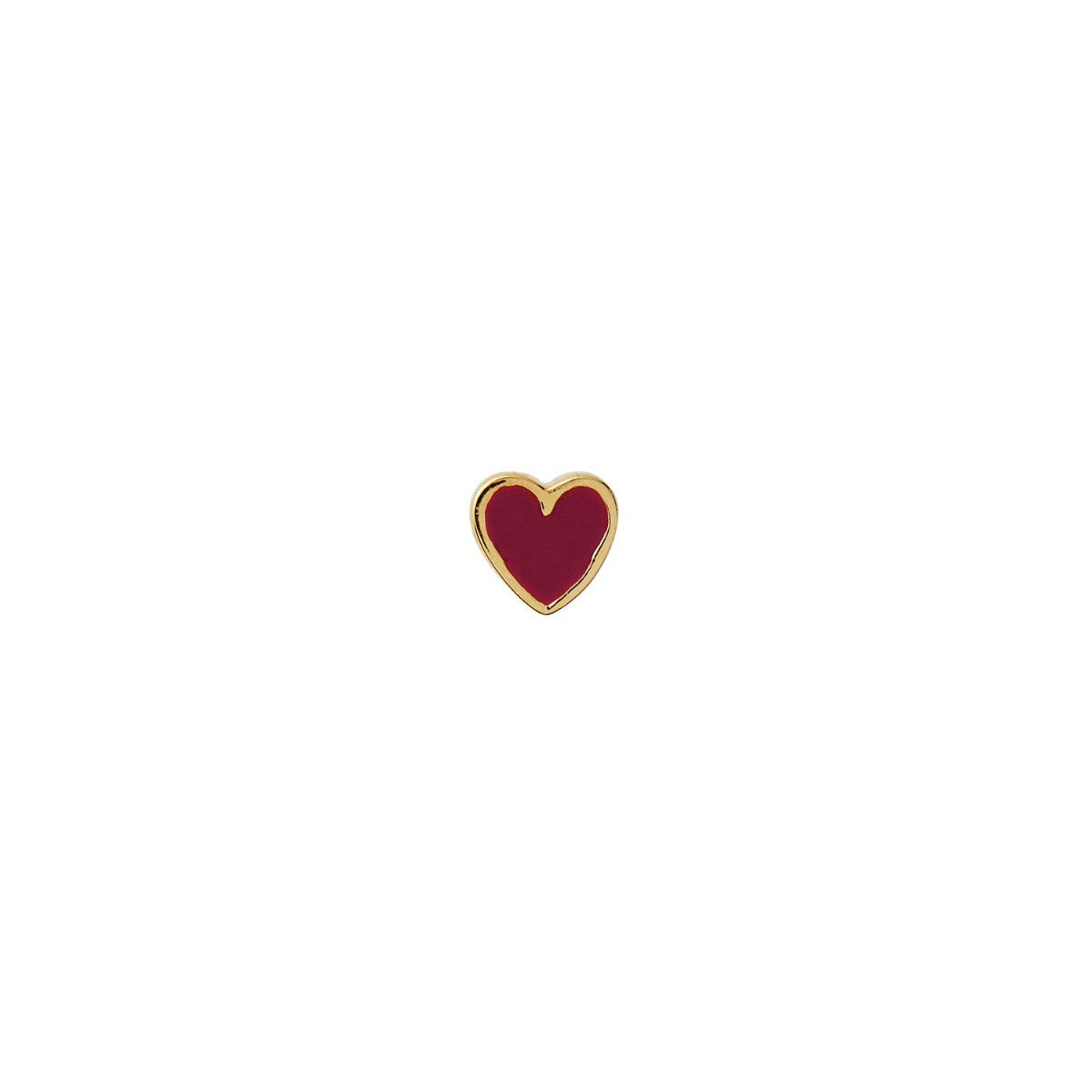 PETIT LOVE HEART BURGUNDY ENAMEL - SINGLE